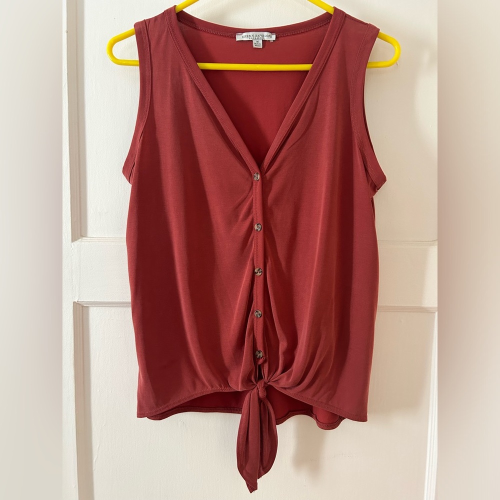 Green Envelope deep orange tank